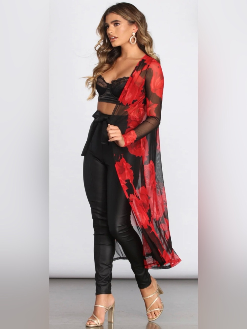 Windsor Sheer Mesh Floral Duster